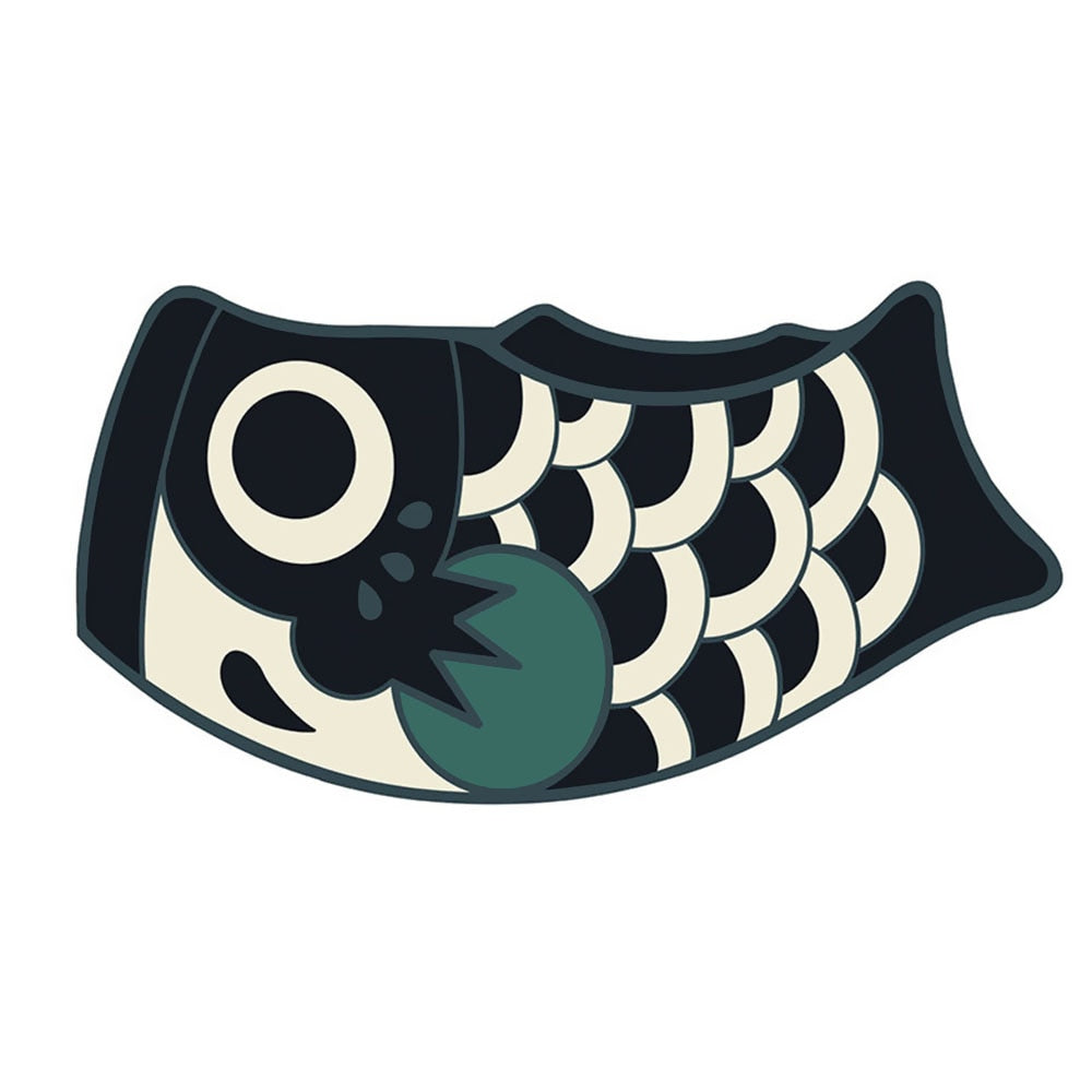 Tapis Japonais Koi Noir