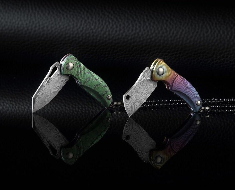Couteau Pliant Damas Japonais Traditionnel