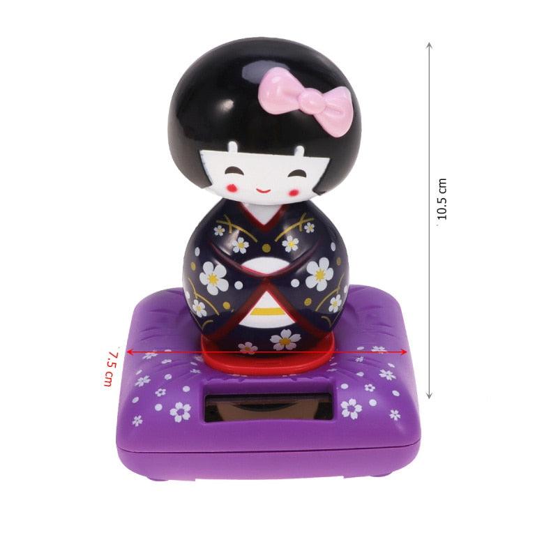 Kokeshi Figurine à énergie solaire qui bouge