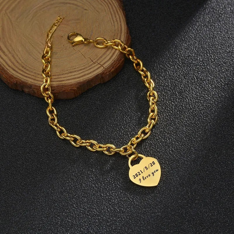 Japanese Personalized Heart Bracelet