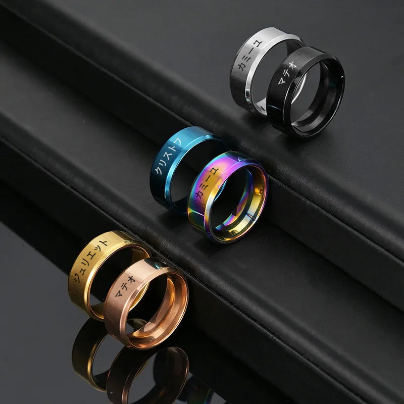 Personalized Japanese steel ring