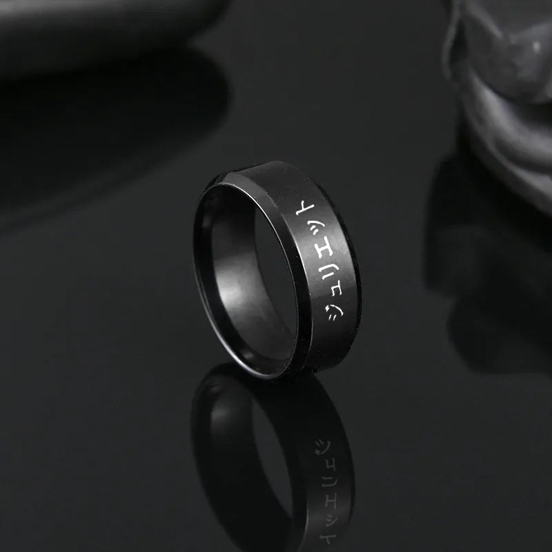 Personalized Japanese steel ring