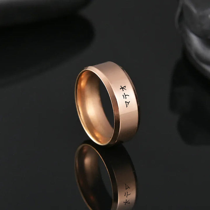Personalized Japanese steel ring