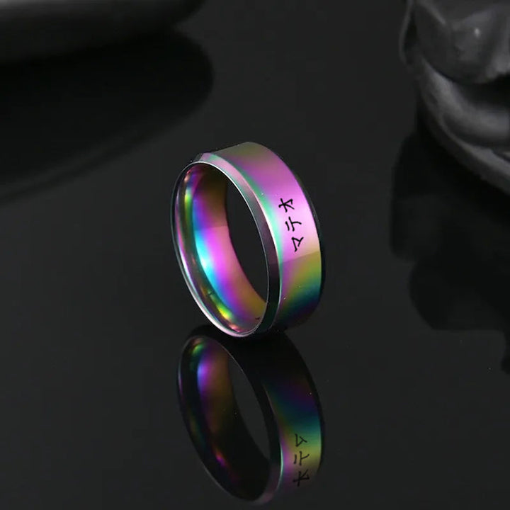 Personalized Japanese steel ring