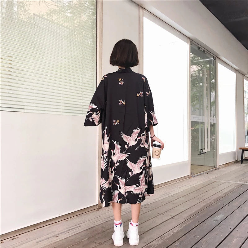 Veste Kimono Long Femme Légère