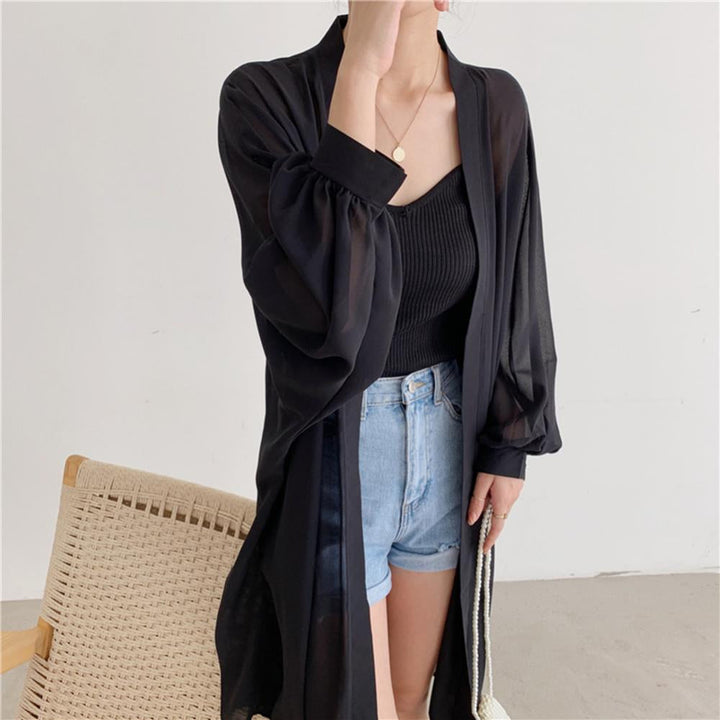 Schwarze Kimonojacke für Damen