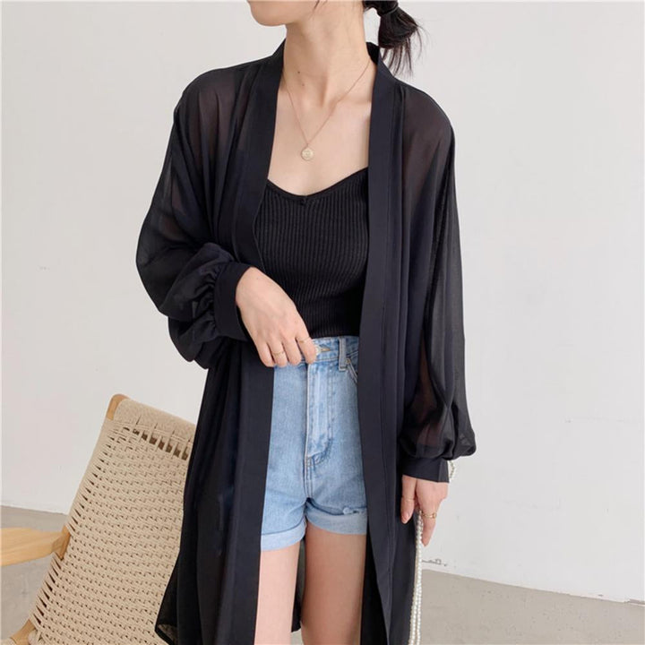 Schwarze Kimonojacke für Damen