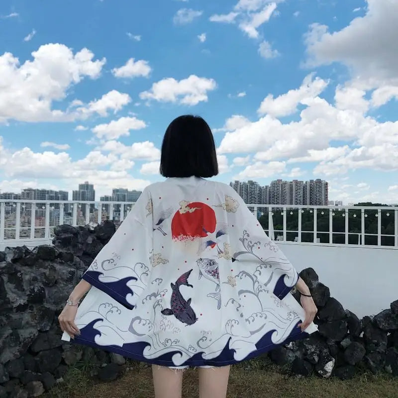 Veste Forme Kimono Femme Grues