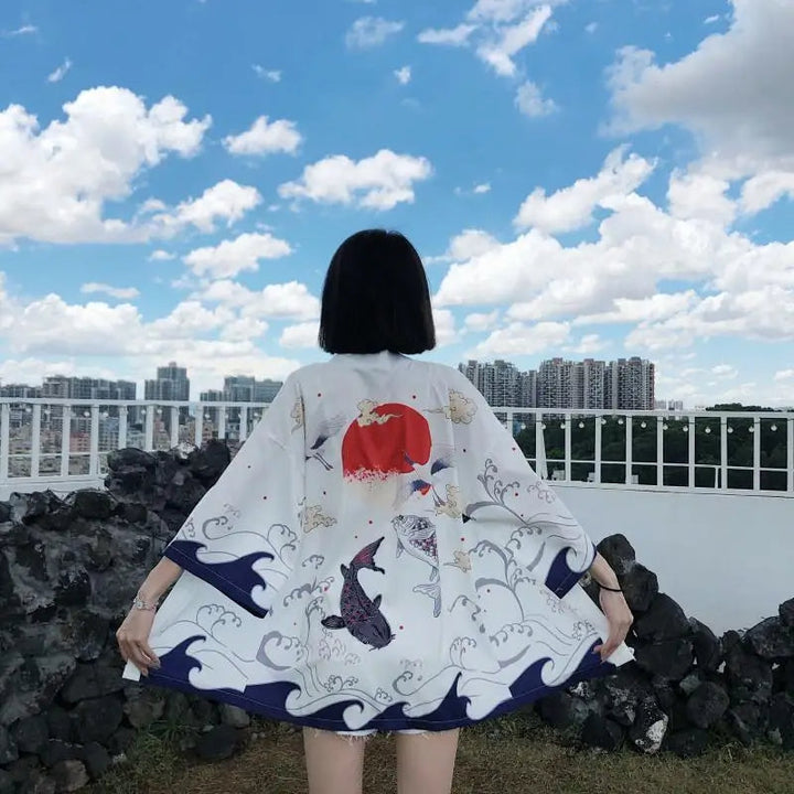 Veste Forme Kimono Femme Grues