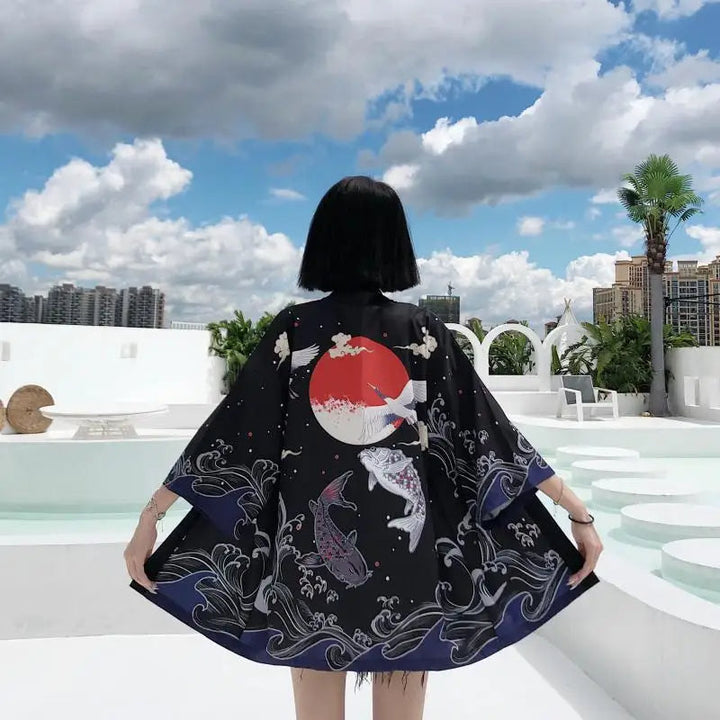 Veste Forme Kimono Femme Grues