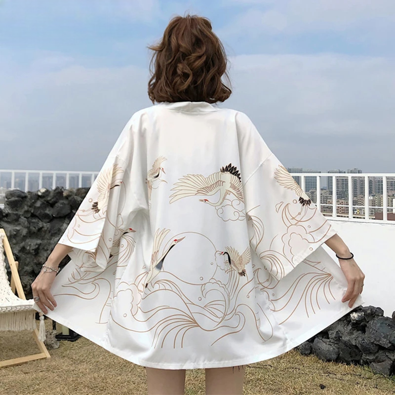 Veste Kimono Femme Blanc