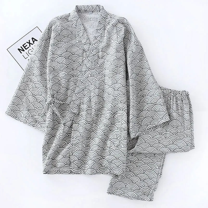 Japanischer Damen-Pyjama aus Baumwolle