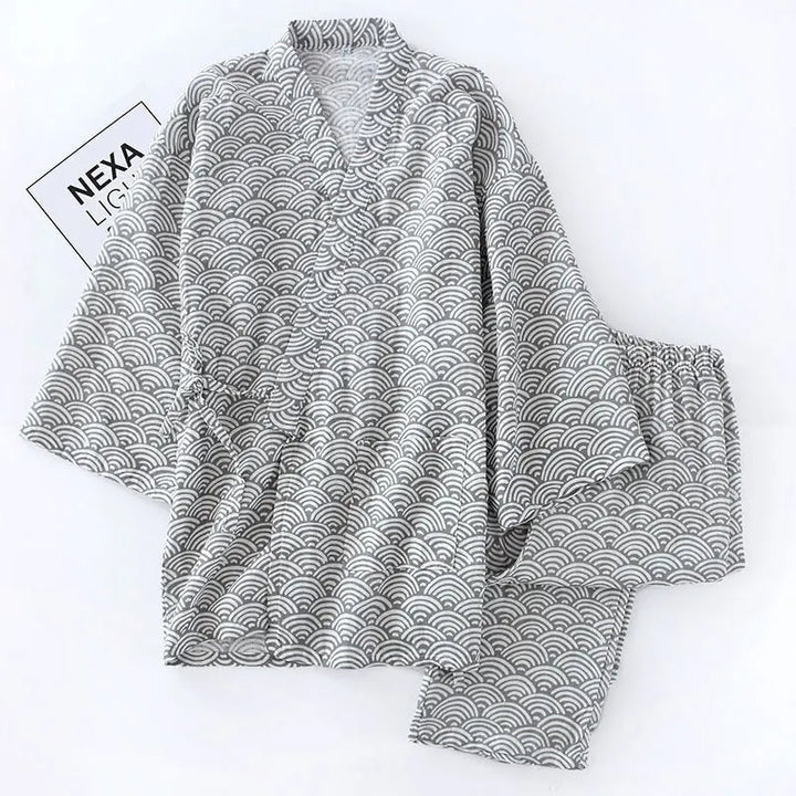 Japanischer Damen-Pyjama aus Baumwolle