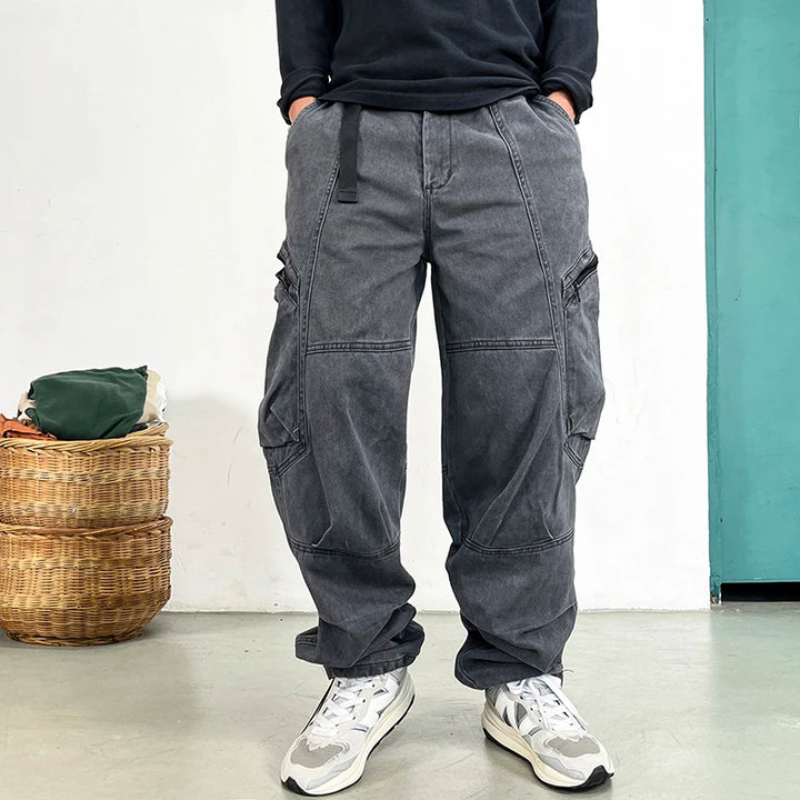 Baggy Japonais Coupe Large Gris