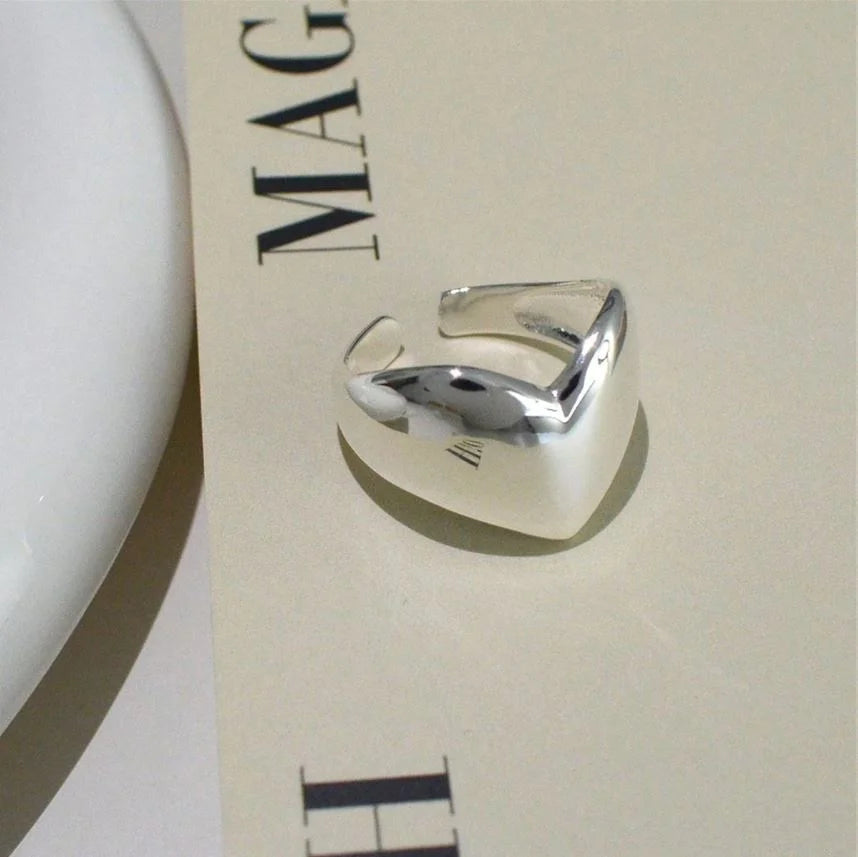 Bague Japonaise Cœur Originale en Argent stylé