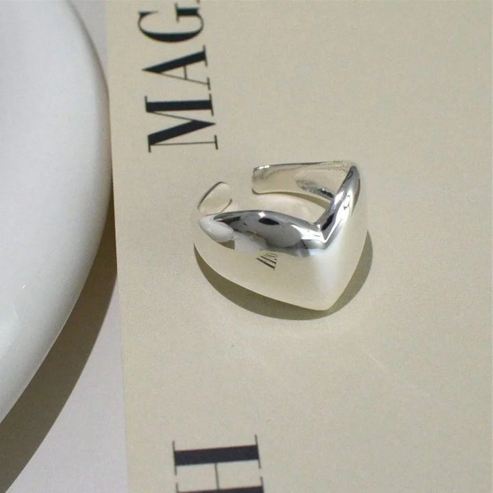 Bague Japonaise Cœur Originale en Argent stylé