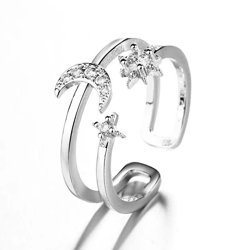Bague Japonaise Lune et Étoile chic