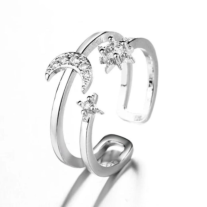 Bague Japonaise Lune et Étoile chic