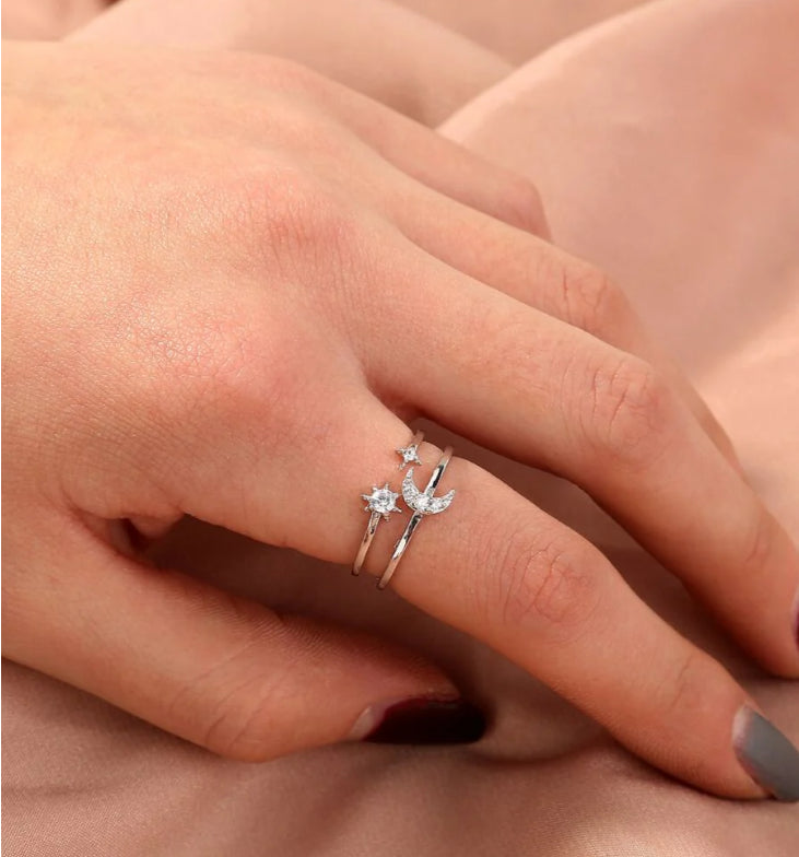 Bague Japonaise Lune et Étoile qualité