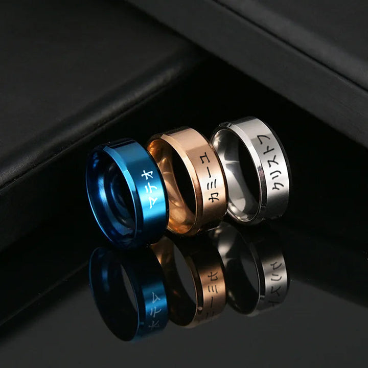 Bague Japonaise personnalisée en acier authentique
