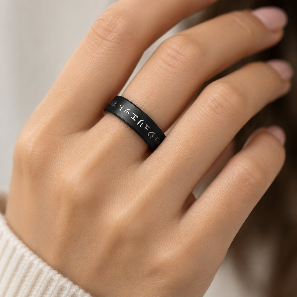 Bague Japonaise personnalisée en acier distinctive
