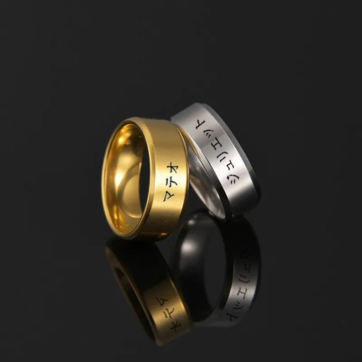 Bague Japonaise personnalisée en acier sobre