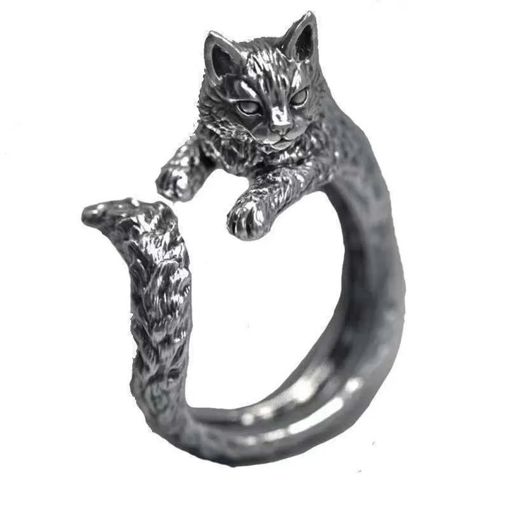 Bague Vintage Chat en Alliage Foncé tendance