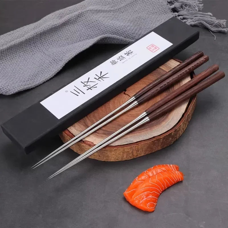 Baguette Japonaise Design en Métal et en Bois 