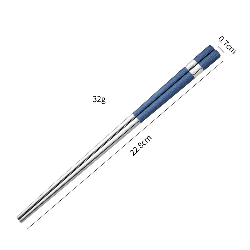Baguette Japonaise en Inox Colorée Bleu