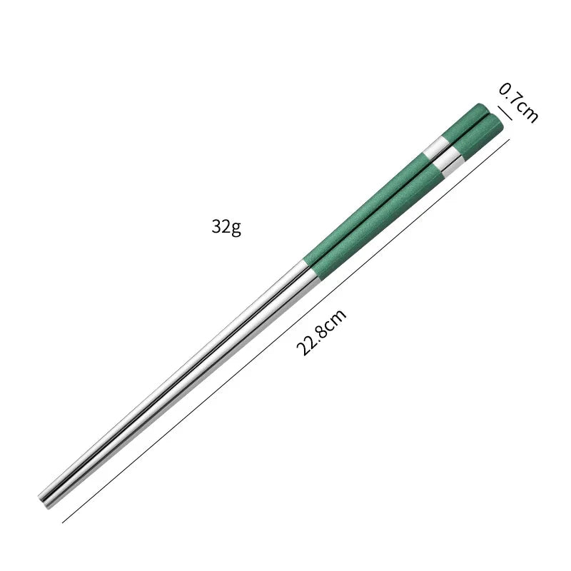 Baguette Japonaise en Inox Colorée Vert
