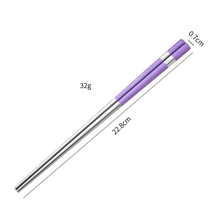 Baguette Japonaise en Inox Colorée Violet