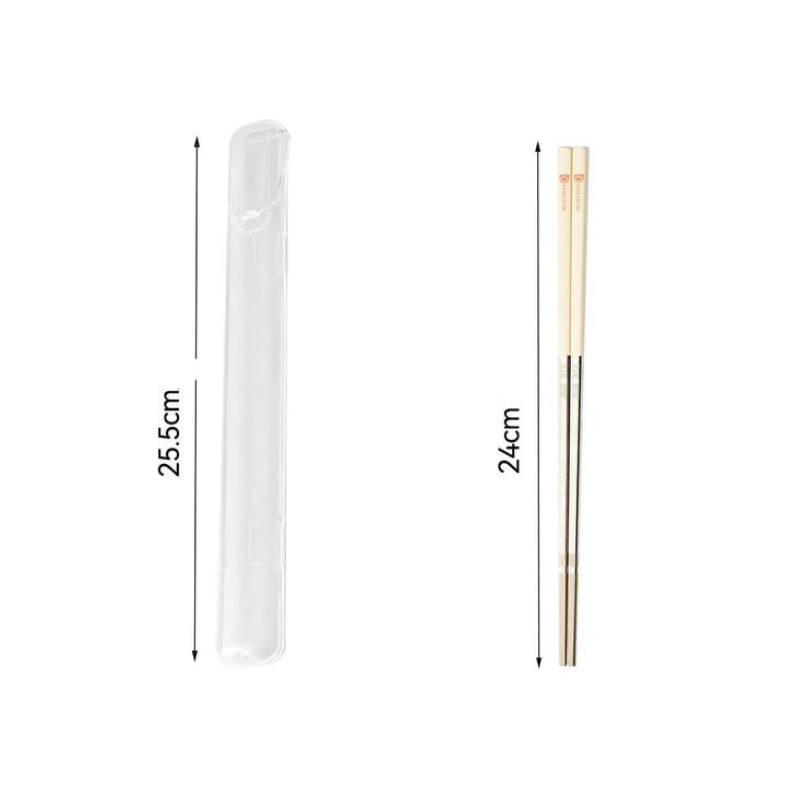 Baguette Japonaise en Inox avec Etui Beige