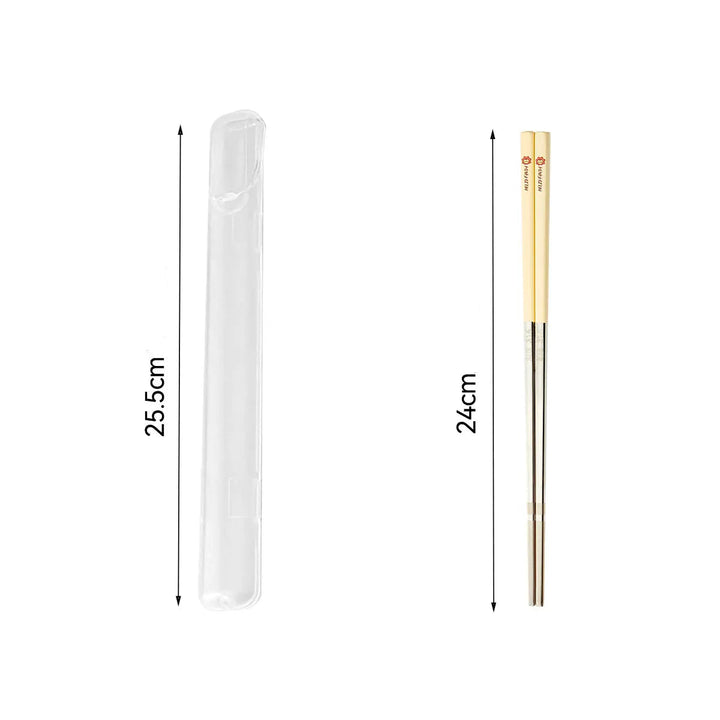 Baguette Japonaise en Inox avec Etui Jaune