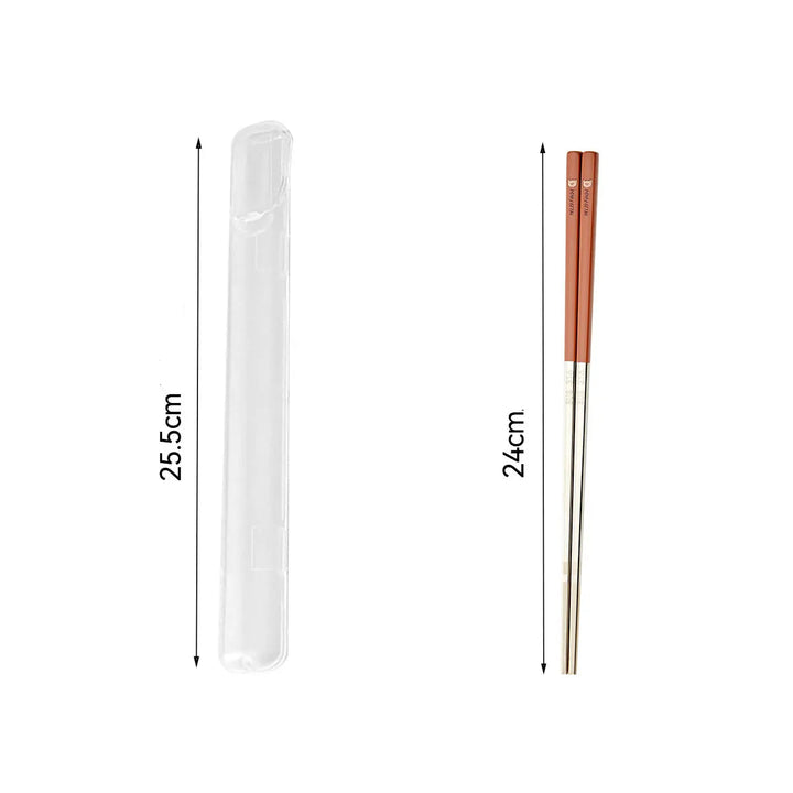 Baguette Japonaise en Inox avec Etui Marron