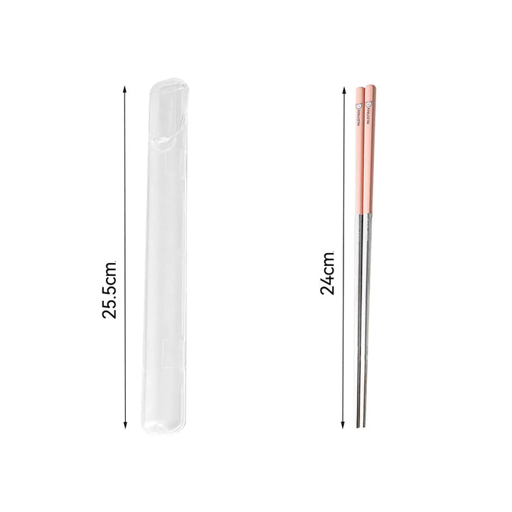 Baguette Japonaise en Inox avec Etui Rose
