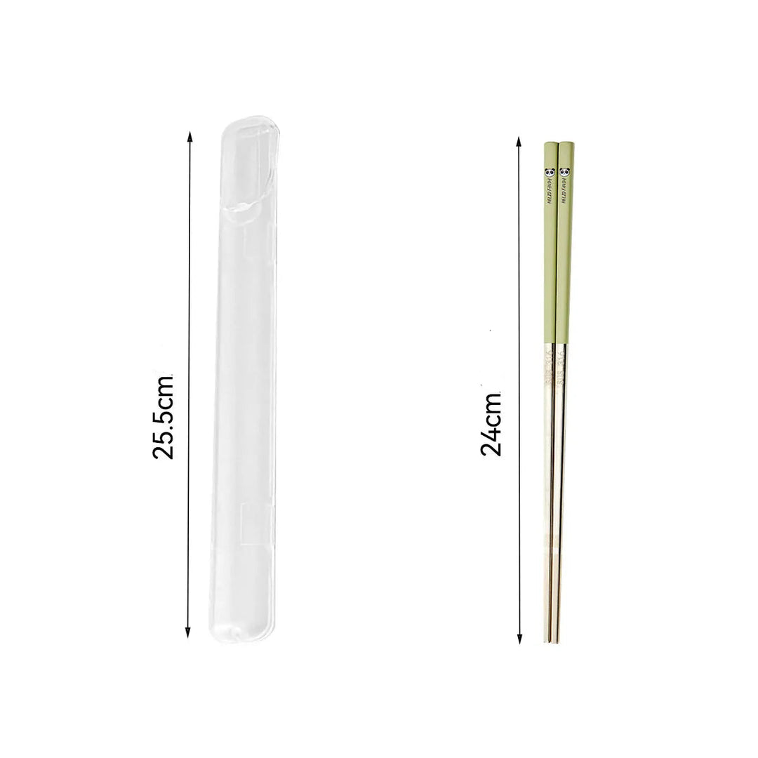Baguette Japonaise en Inox avec Etui Vert