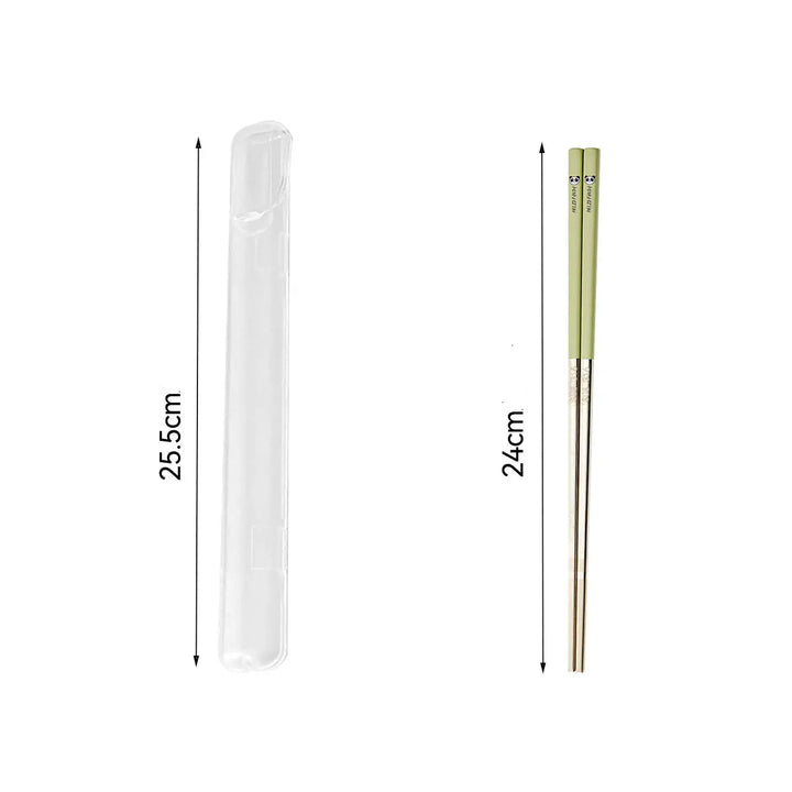 Baguette Japonaise en Inox avec Etui Vert
