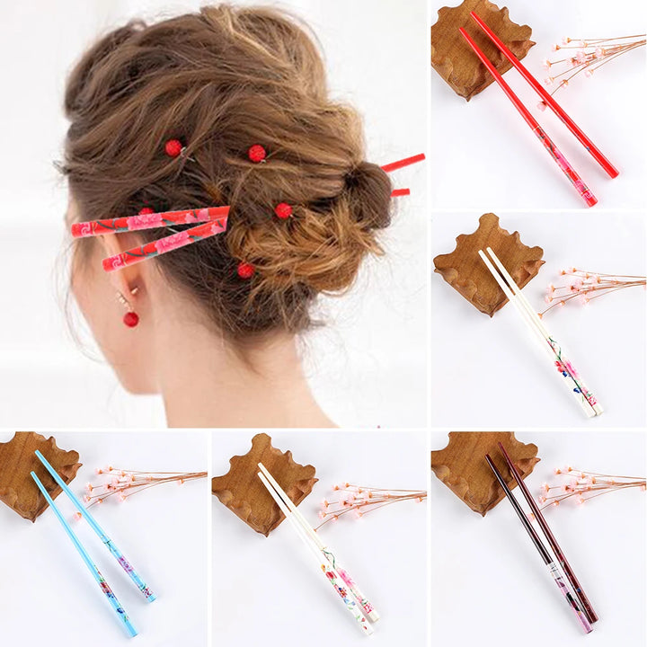 Baguette cheveux japonaise en bois naturel raffinée