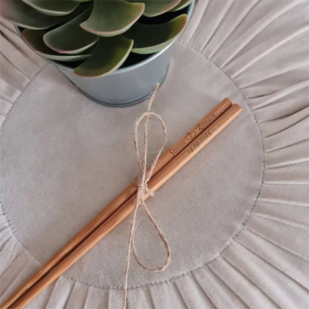 Baguettes Japonaises en Bois de Bambou Personnalisables de qualité
