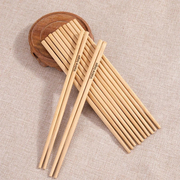Baguettes Japonaises en Bois de Bambou Personnalisables stylé