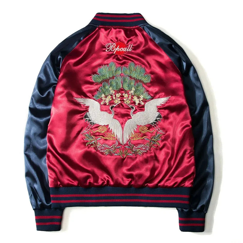 Bomber Femme Imprimé Japonais Brodé