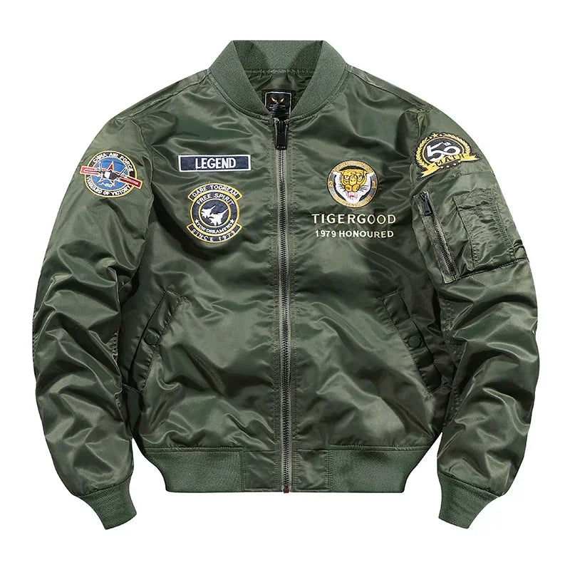 Bomber Japonais Tête de Tigre Vert Devant
