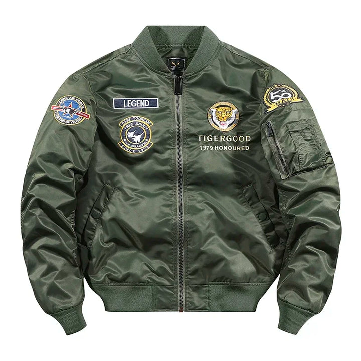 Bomber Japonais Tête de Tigre Vert Devant