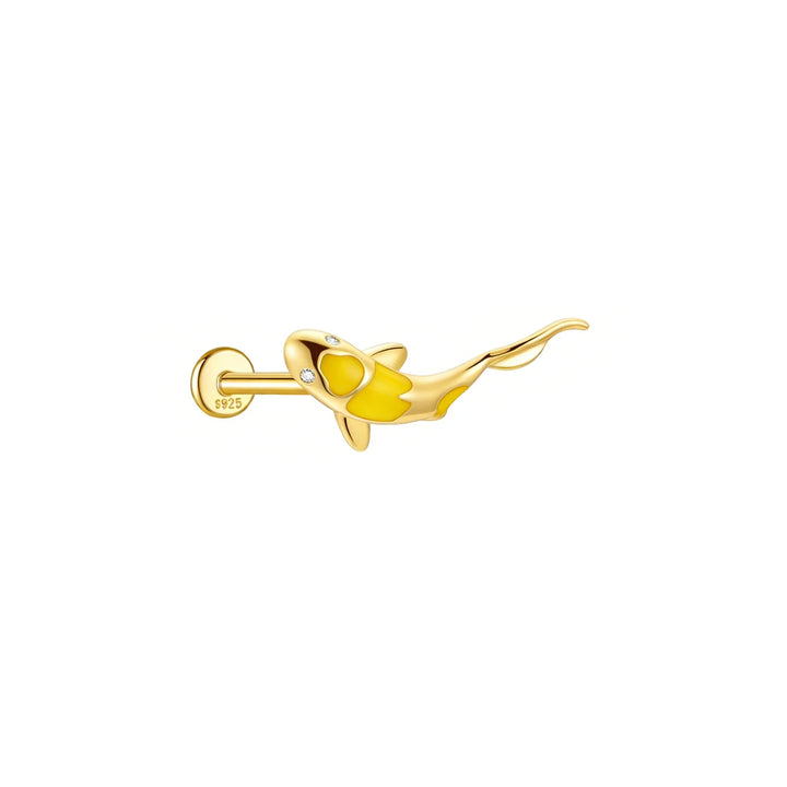 Boucle d'Oreille Hélix Carpe Koi Jaune