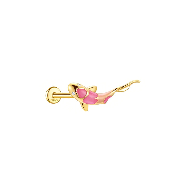 Boucle d'Oreille Hélix Carpe Koi Rose