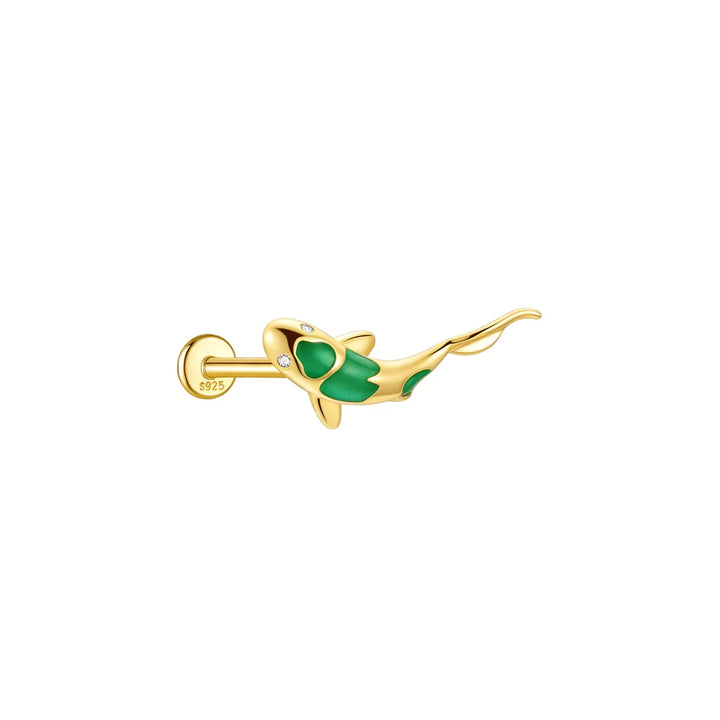 Boucle d'Oreille Hélix Carpe Koi Vert