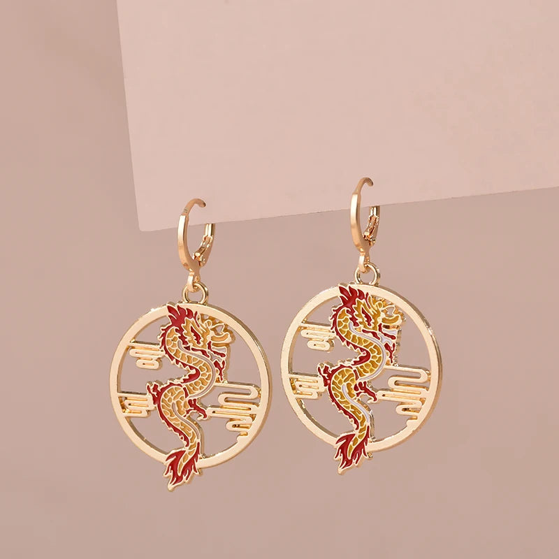 Boucle d'Oreille Japonaise Dragon