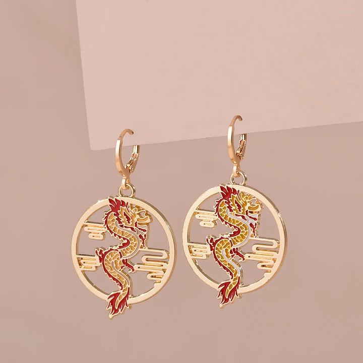 Boucle d'Oreille Japonaise Dragon