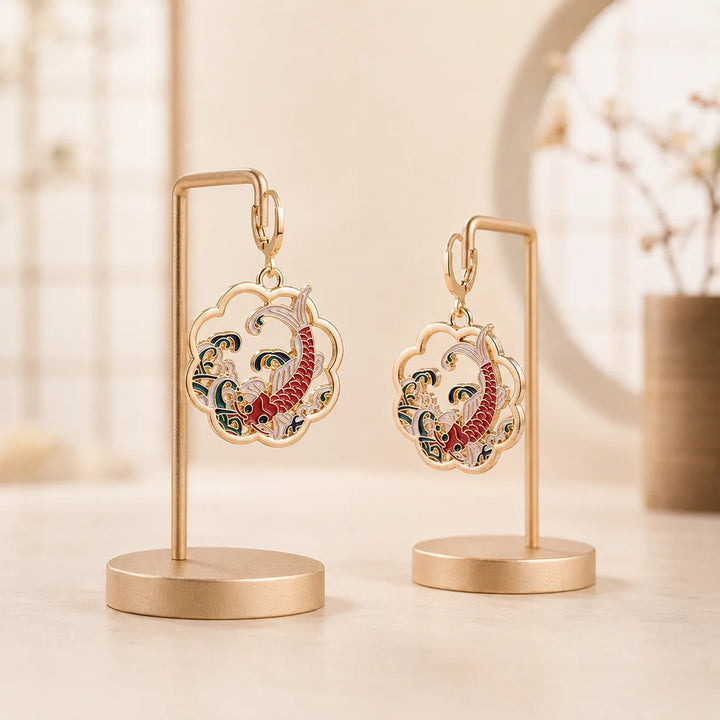 Boucle d'Oreille Japonaise Femme Carpe Koi