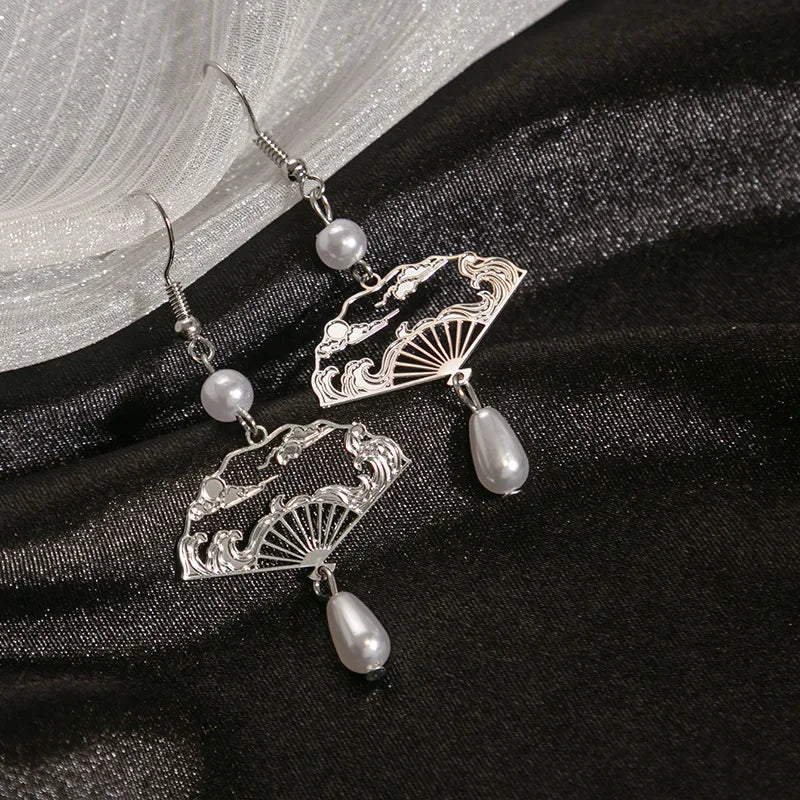 Boucle d'Oreille Japonaise Pendante de qualité